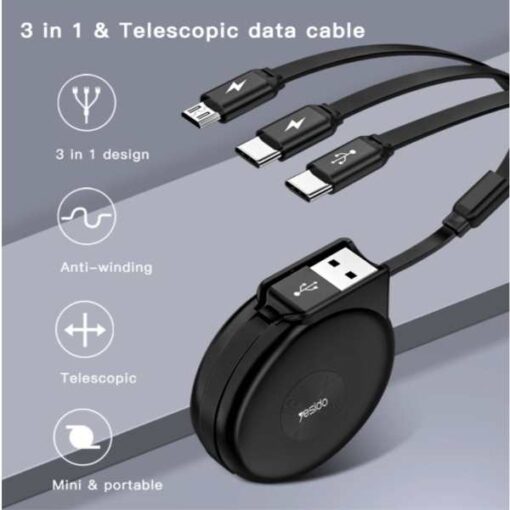 Buy Retractable Multi Cable 3-in-1 at Best Price Online in Pakistan By Shopse.pk