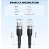Buy 2 m Original Elough USB C Cable For IPhone Cable PD 20W Type C Cable For iPhone 13 12 11 Pro Max Phone Charging Cord iPad Macbook Data Cable at Best Price Online in Pakistan by Shopse (2)