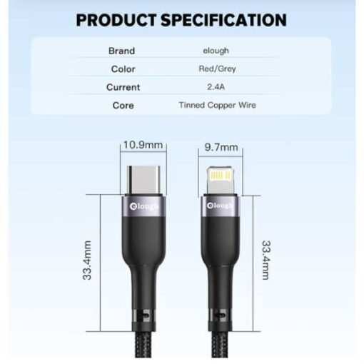 Buy 2 m Original Elough USB C Cable For IPhone Cable PD 20W Type C Cable For iPhone 13 12 11 Pro Max Phone Charging Cord iPad Macbook Data Cable at Best Price Online in Pakistan by Shopse.pk