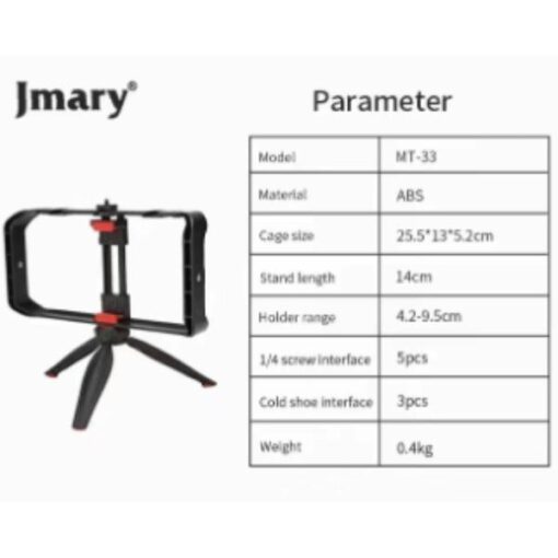 Buy Jmary Mt-33 Vlog Kit Mobile Holder Cage With Mic MM1 Holder Port For Light at Best Price Online in Pakistan by Shopse.pk