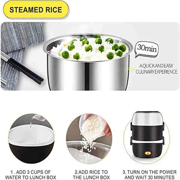 Buy Electric Steamer Lunch Box 2L Detachable Stainless Steel Container at Best Price Online in Pakistan by Shopse (5)