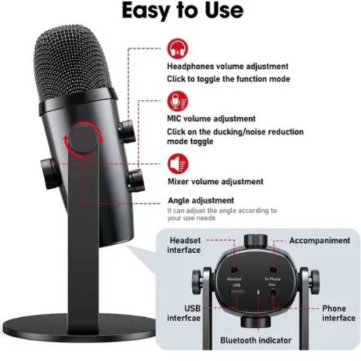 Buy Jmary Mc-pw10 Professional Usb Microphone For Pc And Mobile For Podcasting With Noise Reduction online in Pakistan by Shopse (1)