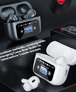 White A9 Pro ANC Bluetooth 5.4 Wireless Earbuds with Smart Screen and Active Noise Cancellation