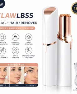 FlawLESS Rechargeable Facial Hair Remover for Women | USB Electric Eyebrow, Upper Lip & Face Trimmer | Painless Hair Removal